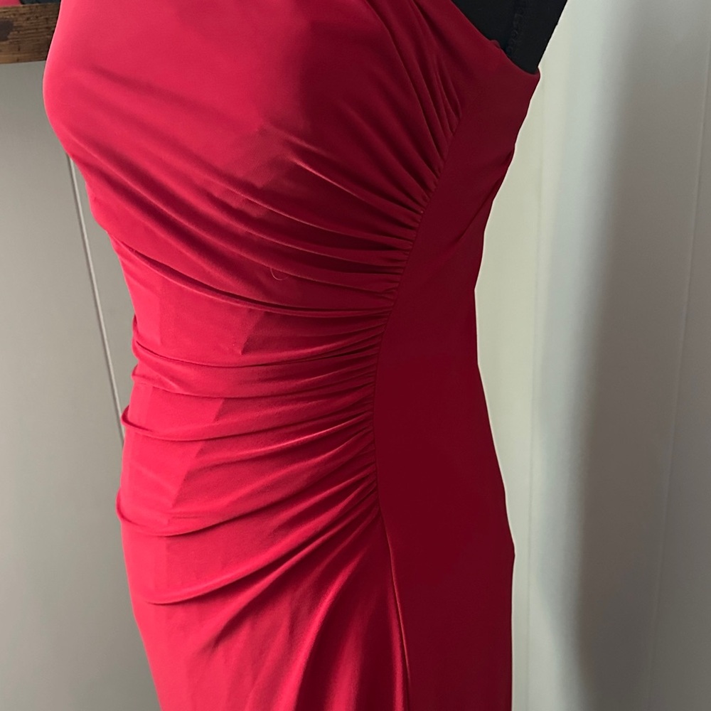Ralph Lauren Elegant Red One-Shoulder Dress - Picture 8 of 8